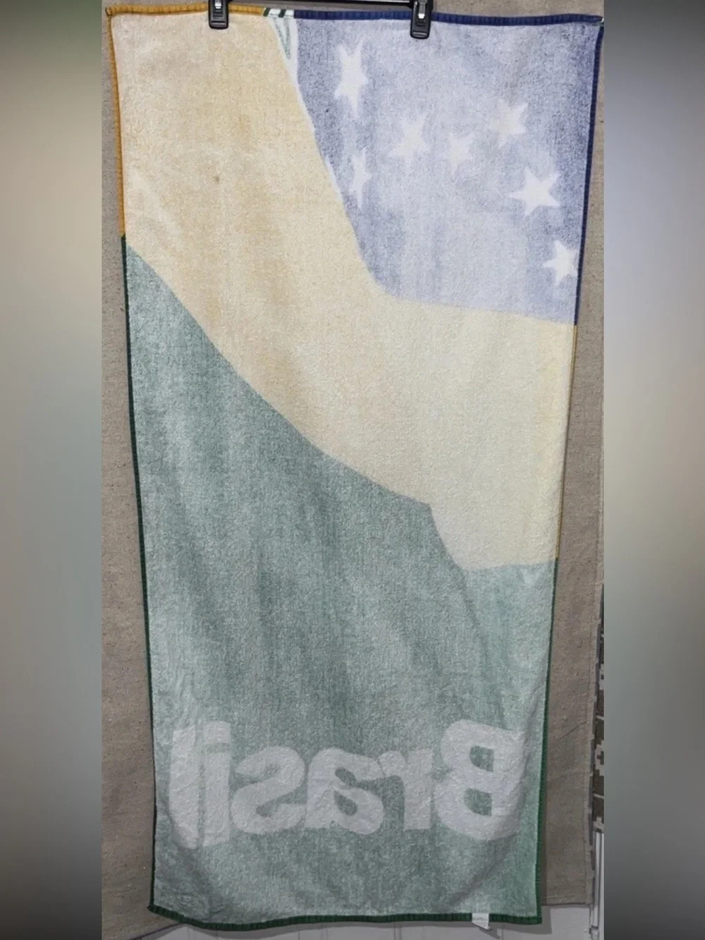 Vintage Vistean Brazil Colors Beach Towel Terry Cotton Cloth Bath Brasil 27x55